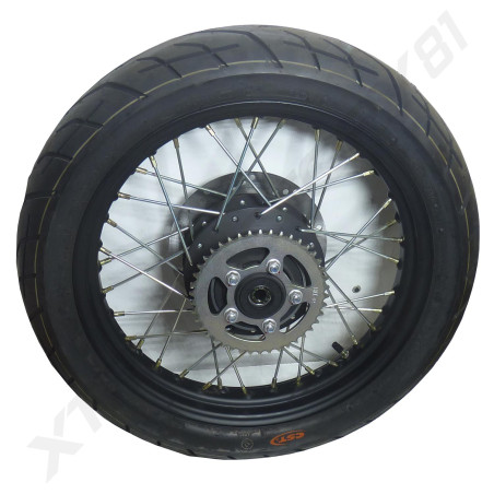 ROUE ARRIERE COMPLETE KIDEN 125CC MODELE M (JANTE17'+PNEU130/70-17+DISQUE+COURONNE)