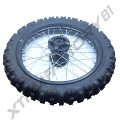 ROUE ARRIERE 16' 90/100-16 MOYEU NOIR ENTRAXE 9MM/10MM