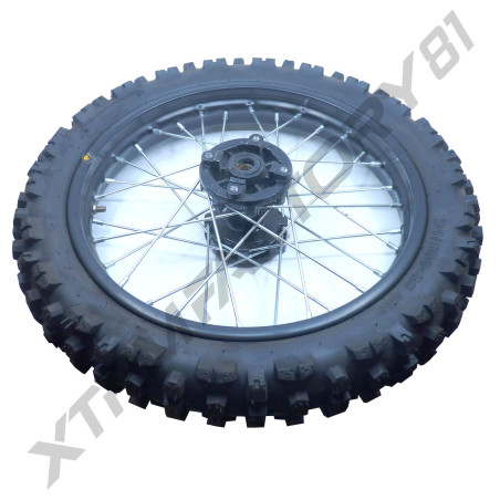 ROUE ARRIERE 16' 90/100-16 MOYEU NOIR ENTRAXE 9MM/10MM