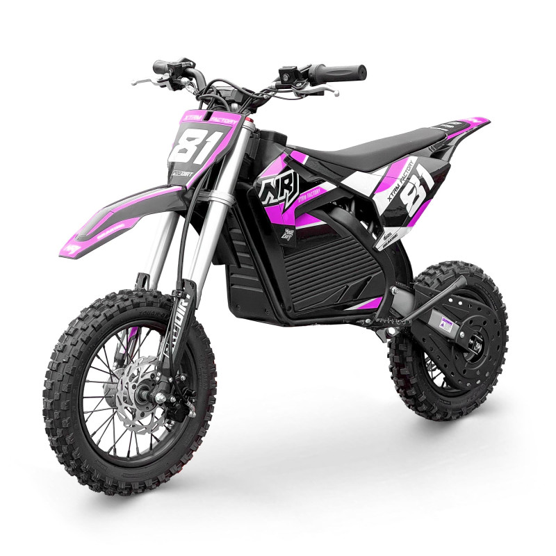 Dirt bike enfant électrique lithium 1000W NRJ 12/10 Rose - vue 4