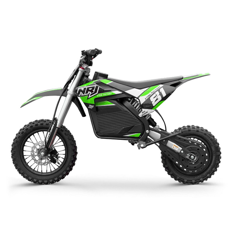 Dirtbike électrique enfant NRJ 1000W 12/10 Vert - vue 3