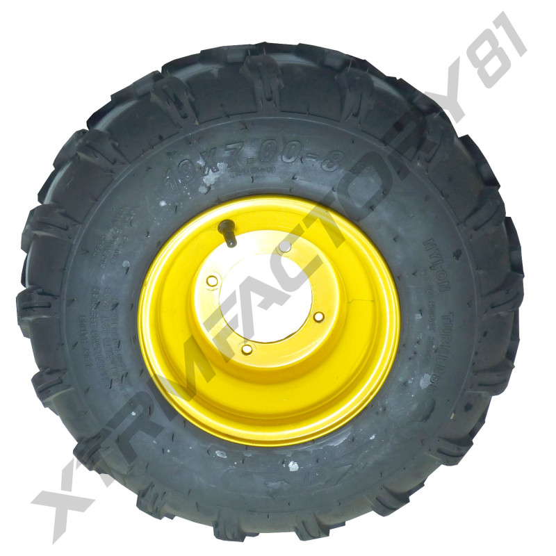50// ROUE ARRIERE/GAUCHE JANTE8'4TROUS+PNEU19X7.00-8 TRACTEUR