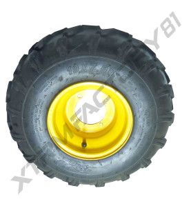 49// ROUE ARRIERE/DROITE JANTE8'4TROUS+PNEU19X7.00-8 TRACTEUR