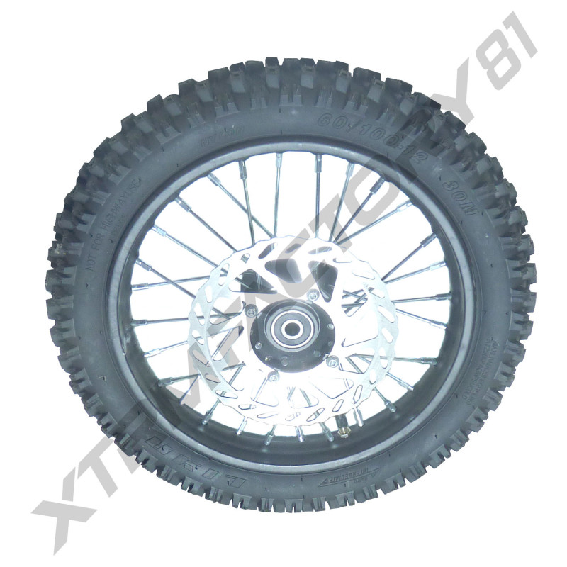 08// ROUE AVANT 12' SX1100 JANTE+PNEU+CHAMBRE+DISQUE