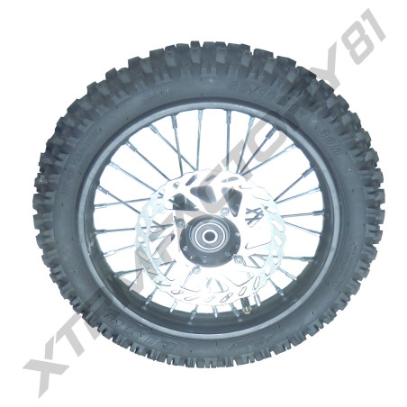 08// ROUE AVANT 12' SX1100 JANTE+PNEU+CHAMBRE+DISQUE