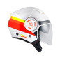 Casque jet vintage PULL IN Open Face, Blanc, Rouge, Jaune