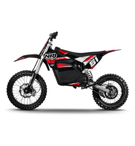 Motocross électrique NRJ 5000WATTS - 72V30AH - 17/14 - ROUGE