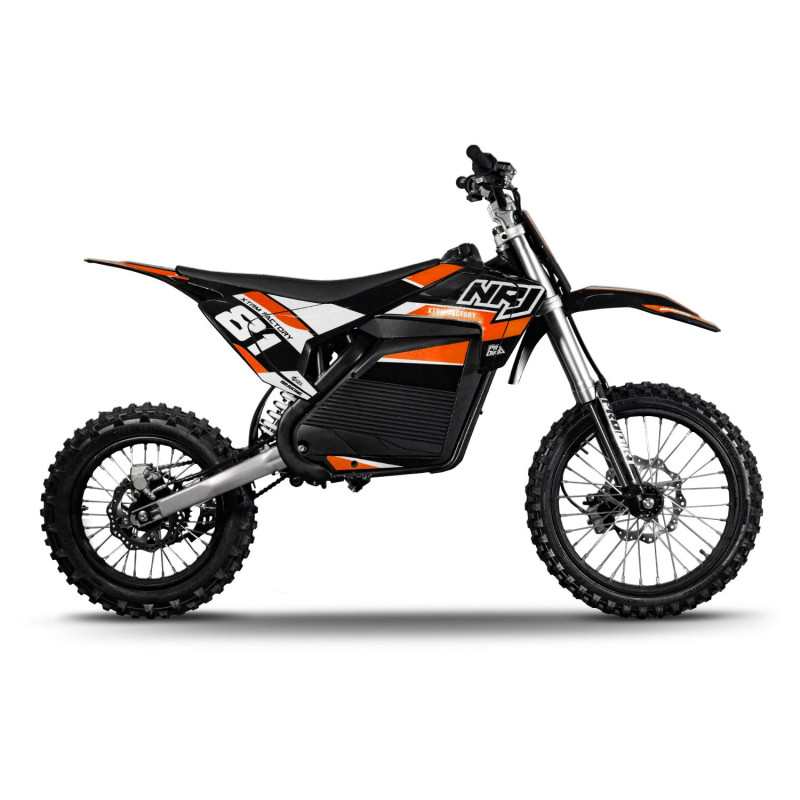 Motocross électrique NRJ 5000WATTS - 72V30AH - 17/14 - ORANGE - vue 2