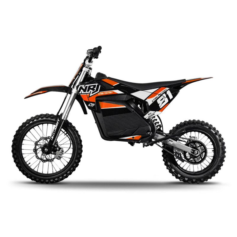 Motocross électrique NRJ 5000WATTS - 72V30AH - 17/14 - ORANGE - vue 3