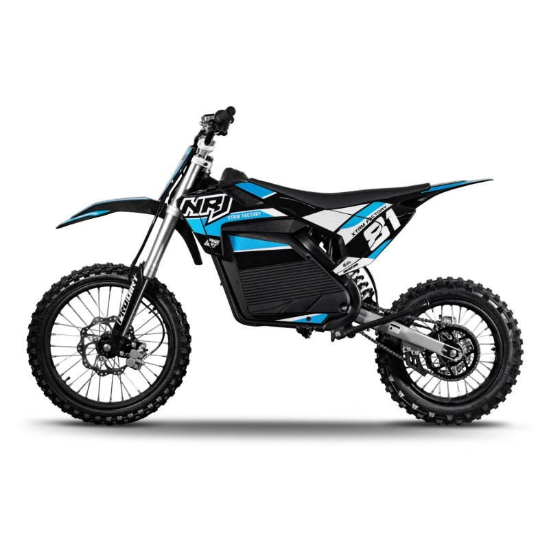 Motocross électrique NRJ 5000WATTS - 72V30AH - 17/14 - BLEU - vue 3