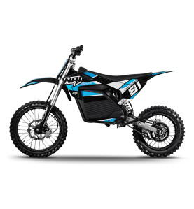 Motocross électrique NRJ 5000WATTS - 72V30AH - 17/14 - BLEU
