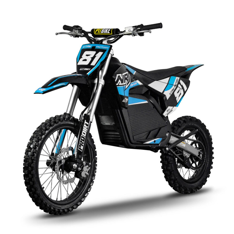 Motocross électrique NRJ 5000WATTS - 72V30AH - 17/14 - BLEU - vue 4