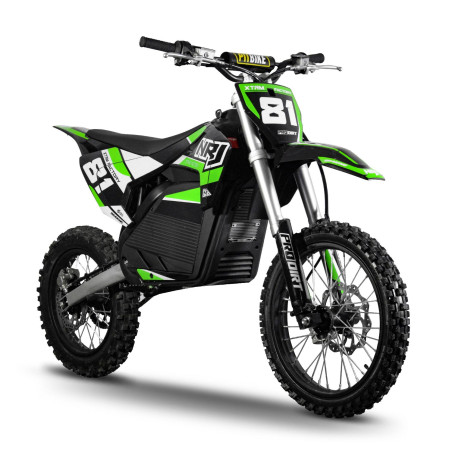 Motocross électrique NRJ 5000WATTS - 72V30AH - 17/14 - VERT