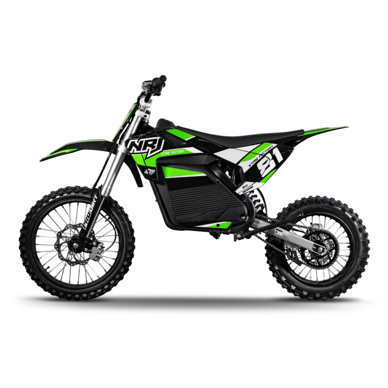 Motocross électrique NRJ 5000WATTS - 72V30AH - 17/14 - VERT - vue 3