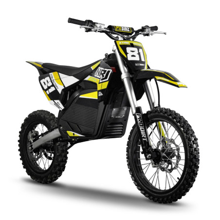 Motocross électrique NRJ 5000WATTS - 72V30AH - 17/14 - JAUNE