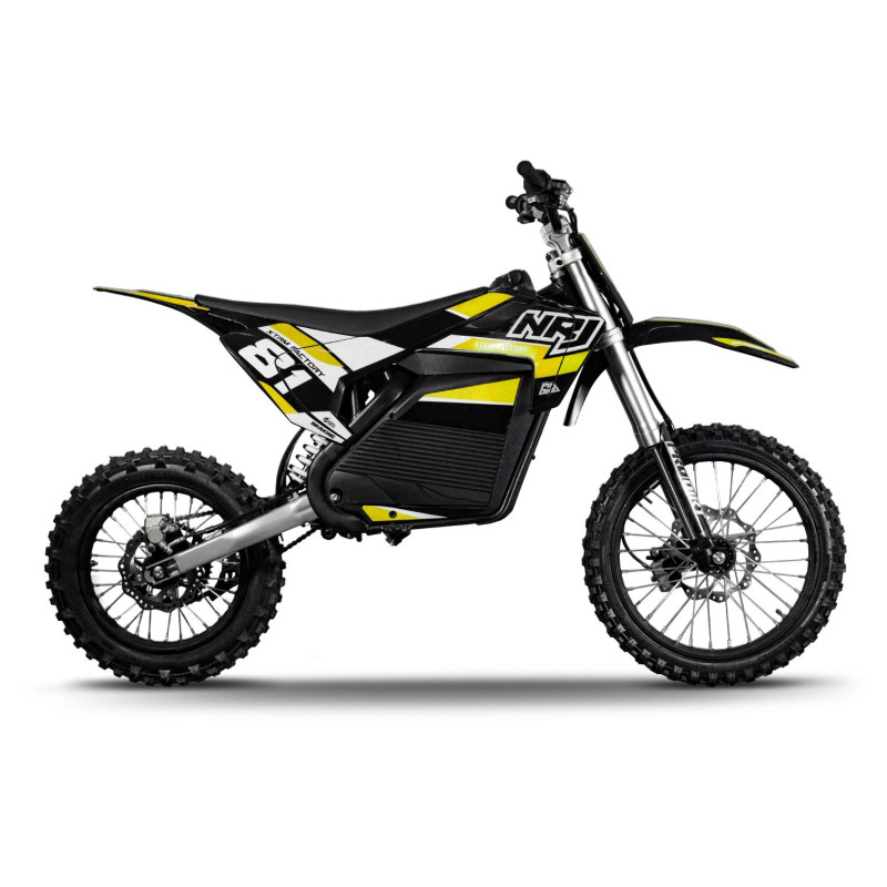 Motocross électrique NRJ 5000WATTS - 72V30AH - 17/14 - JAUNE - vue 2