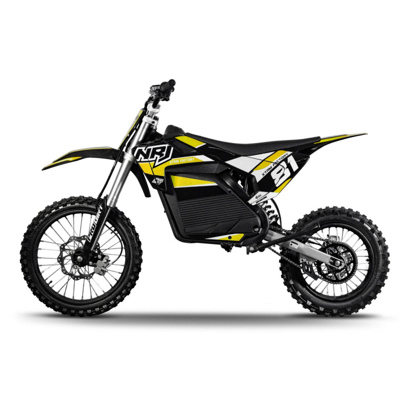 Motocross électrique NRJ 5000WATTS - 72V30AH - 17/14 - JAUNE - vue 3
