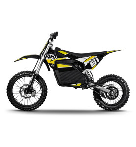 Motocross électrique NRJ 5000WATTS - 72V30AH - 17/14 - JAUNE
