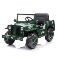 4x4 électrique enfant Jeep Willys 12V vert armée | Euro Import Moto