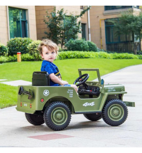 4x4 électrique enfant Jeep Willys 12V vert armée | Euro Import Moto