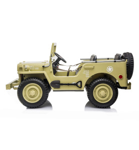 MINI VOITURE JEEP WILLYS 3 PLACES 24V avec pneu EVA