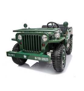 MINI VOITURE JEEP WILLYS 3 PLACES 24V avec pneu EVA