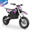 Dirt bike enfant électrique lithium 1000W NRJ 12/10 Rose
