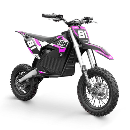 Dirt bike enfant électrique lithium 1000W NRJ 12/10 Rose