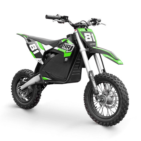 Dirtbike électrique enfant NRJ 1000W 12/10 Vert