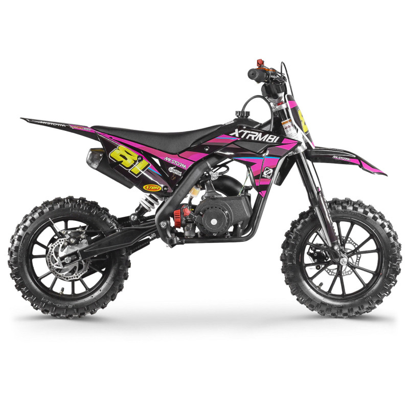 Moto pocket 50cc pour enfant MX STORM Rose - vue 3