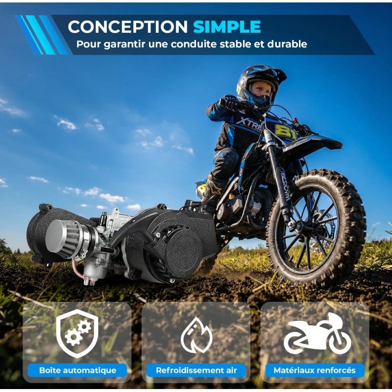 17B// MOTEUR POCKET BIKE 49CC DÉMARREUR ÉLECTRIQUE POCKET CROSS QUAD - vue 4