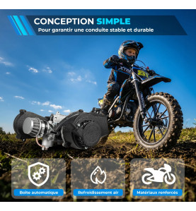 17B// MOTEUR POCKET BIKE 49CC DÉMARREUR ÉLECTRIQUE POCKET CROSS QUAD
