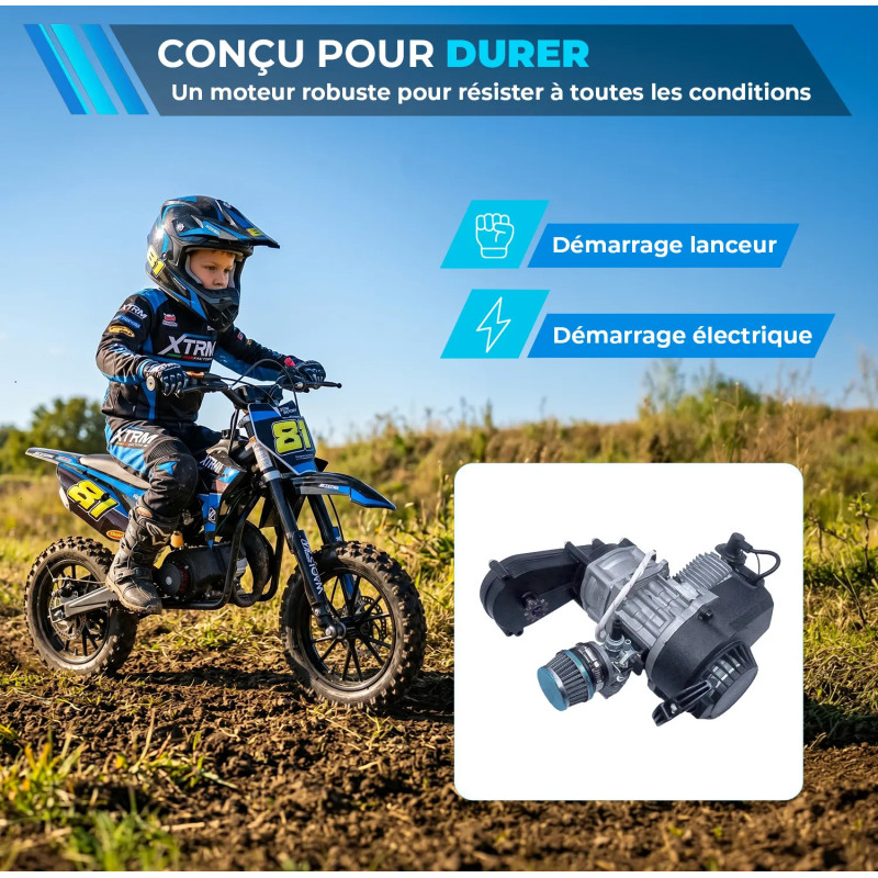 17B// MOTEUR POCKET BIKE 49CC DÉMARREUR ÉLECTRIQUE POCKET CROSS QUAD - vue 3