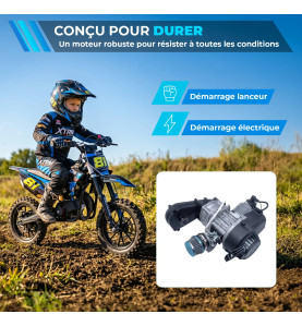 17B// MOTEUR POCKET BIKE 49CC DÉMARREUR ÉLECTRIQUE POCKET CROSS QUAD