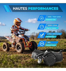 17B// MOTEUR POCKET BIKE 49CC DÉMARREUR ÉLECTRIQUE POCKET CROSS QUAD