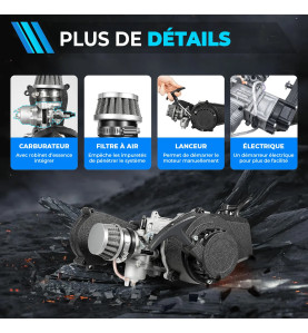 17B// MOTEUR POCKET BIKE 49CC DÉMARREUR ÉLECTRIQUE POCKET CROSS QUAD