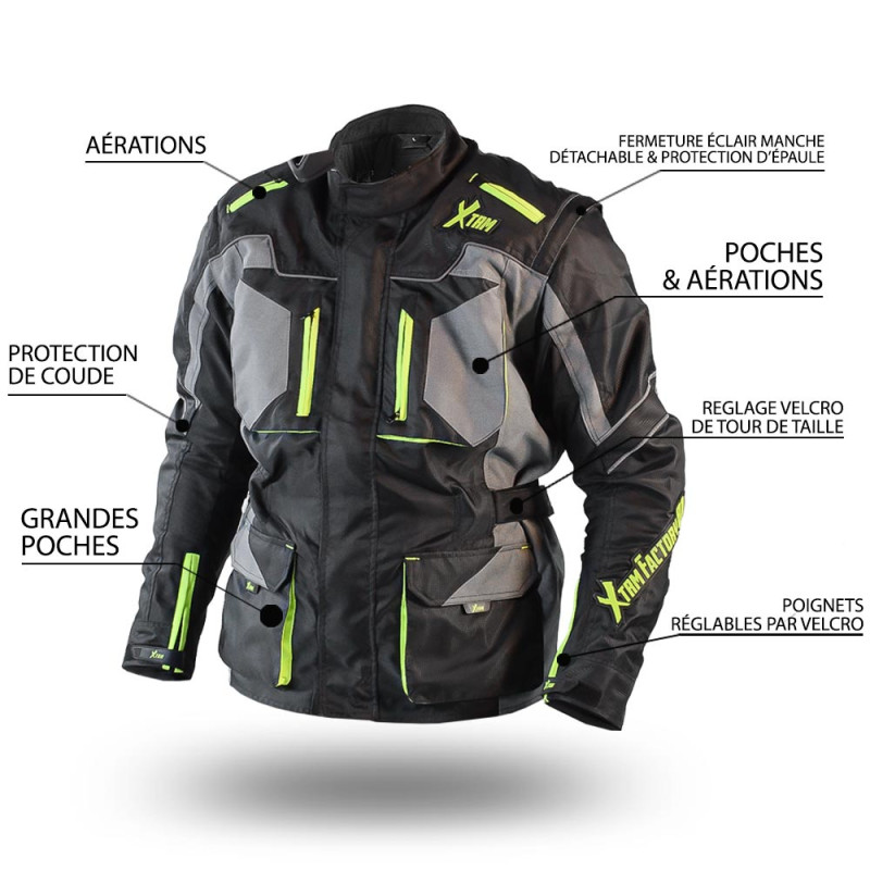 Blouson moto adulte enduro ou route - XTRM FACTORY 81 - vue 3