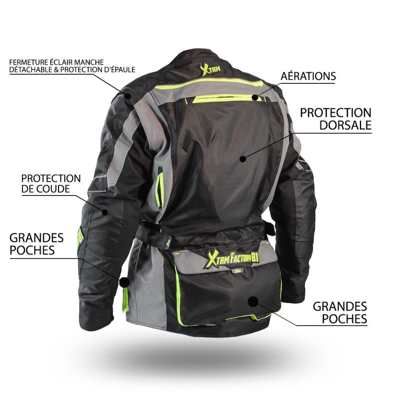Blouson moto adulte enduro ou route - XTRM FACTORY 81 - vue 4