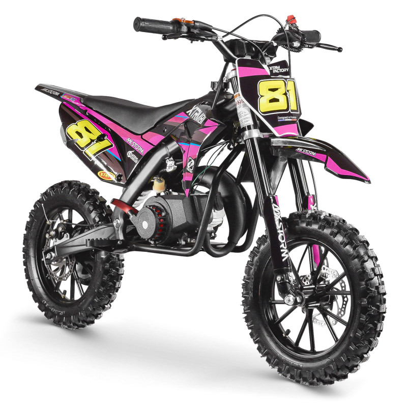 Moto pocket 50cc pour enfant MX STORM Rose