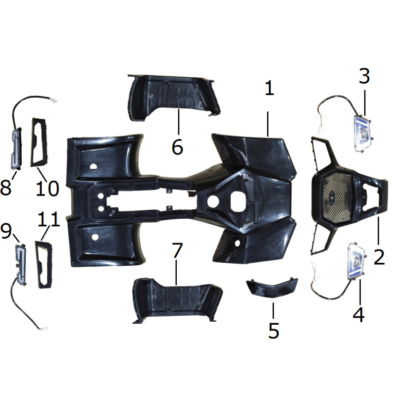 Pièces détachées - POCKET QUAD MINI BAZOU 1000W - CARENAGES