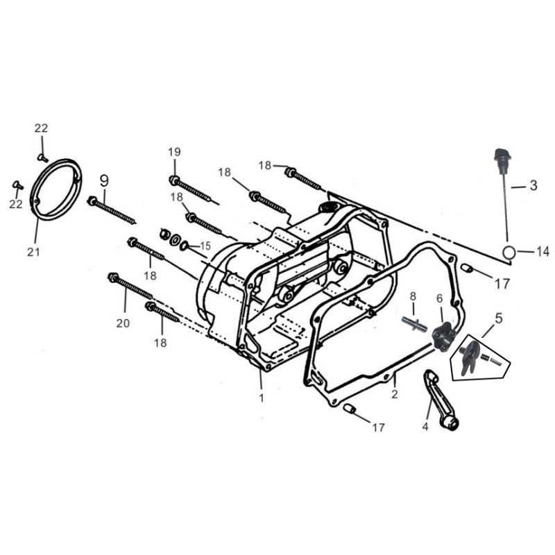 Pièces détachées - DIRT BIKE KAYO TS90 - CARTER EMBRAYAGE