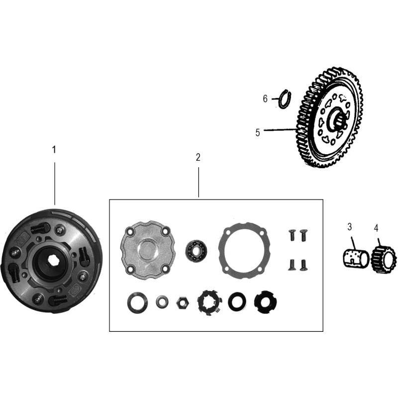 Pièces détachées - DIRT BIKE KAYO TS90 - EMBRAYAGE