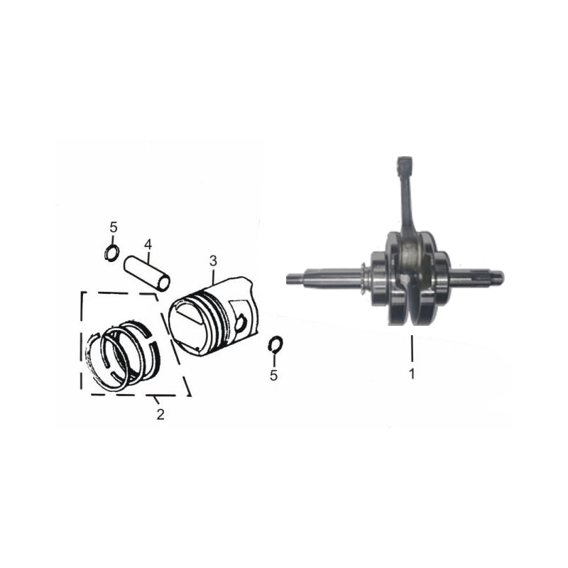 Pièces détachées - DIRT BIKE KAYO TS90 - PISTON VILEBREQUIN