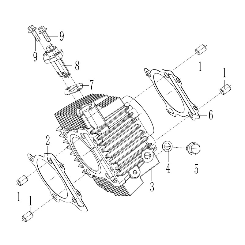 Pièces détachées - DIRT BIKE KAYO TT190R - CYLINDRE