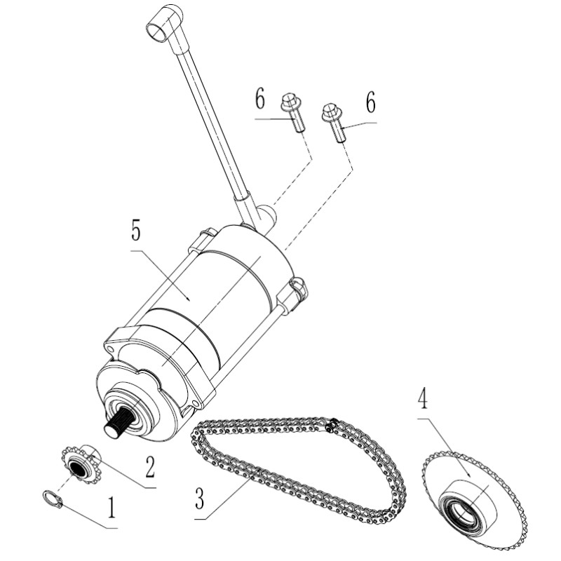 Pièces détachées - DIRT BIKE KAYO TT190R - DEMARREUR