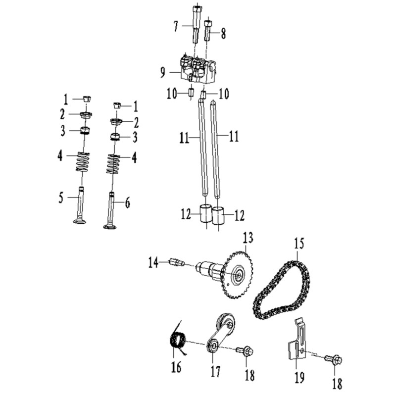 Pièces détachées - DIRT BIKE KAYO KMB60 20TH ANNIV - SOUPAPES - ARBRE A CAMES