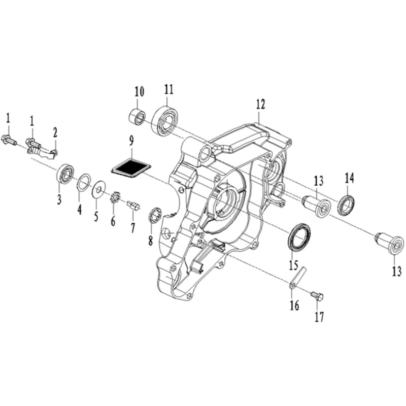 Pièces détachées - DIRT BIKE KAYO KMB60 20TH ANNIV - CARTER MOTEUR GAUCHE