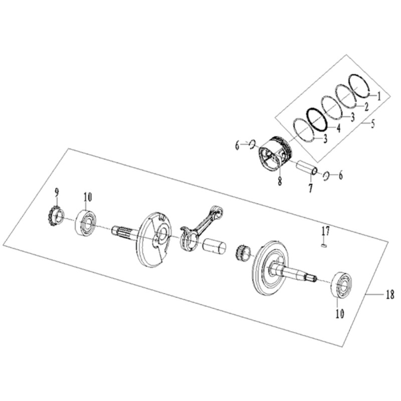 Pièces détachées - DIRT BIKE KAYO KMB60 20TH ANNIV - EMBIELLAGE - PISTON