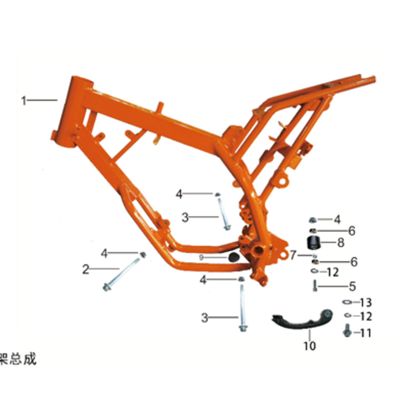 Pièces détachées - DIRT BIKE KAYO KT50 20EM - CHASSIS